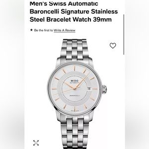 Men's Swiss Automatic Baroncelli Signature Stainless Steel Bracelet Watch